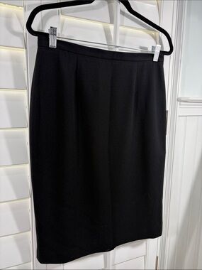 Chaus Classic Businesswoman Black Lined Pencil Skirt (12)